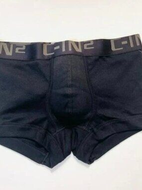 "C-IN2" Size Large Cotton Low-Rise Core Boxer Brief/Trunks - Black/Gray